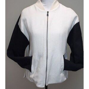 VINCE Bomber Jacket Womens Size S Colorblock Canvas Cotton Lined